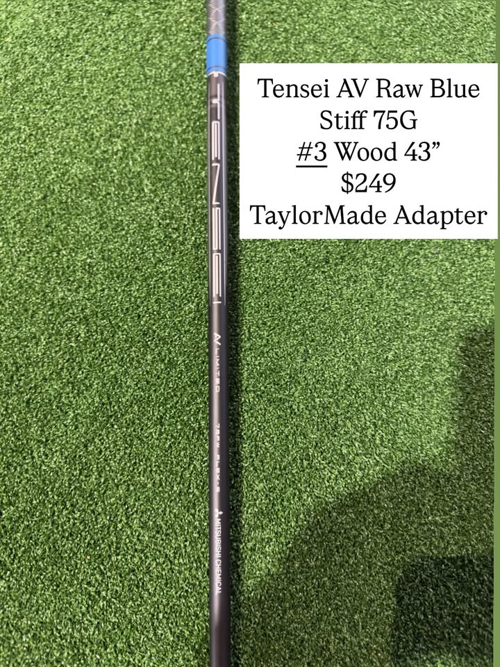 Brand New Tensei Blue AV Raw 75G Stiff #3 Wood TM Adapter
