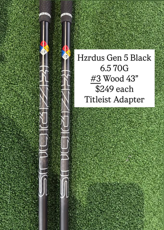 Brand New Project X Hzrdus Black Gen 5 70g 6.5 #3 Wood Shaft